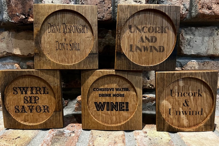 barrel stave coasters