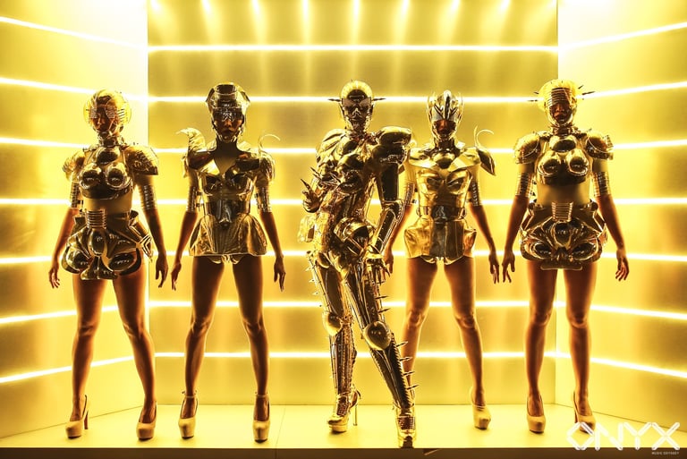 High couture costume, clubbing, dancers