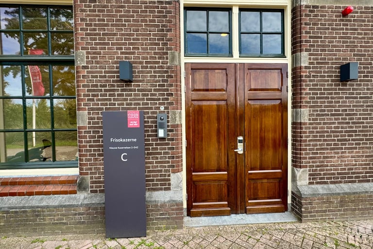 Olsen Organics B.V. Netherlands office entry door - at World Food Center
