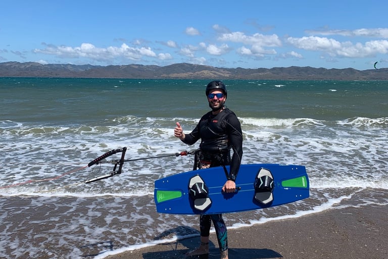 kitesurfing student motivated
