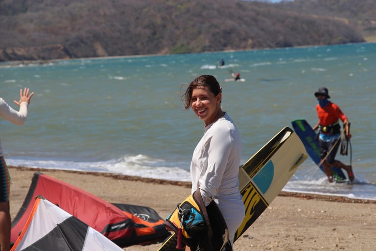 happy kitesurfer