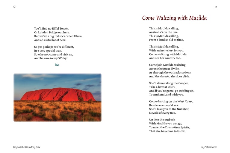 Sample of a spread of book "Beyond the Boundary Gate" Peter Frazer