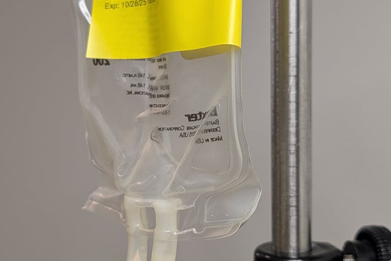 Lecanemab bag empty after Greg Rowland infusion