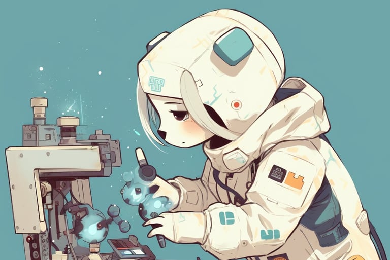 Luna SNowball Working at the Lab