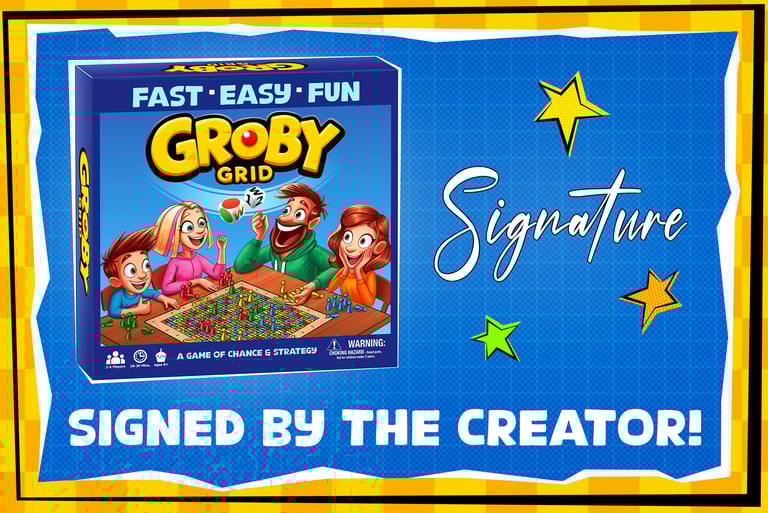 Groby Grid signed edition board game autographed by the creator.