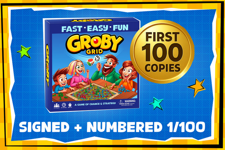 Groby Grid signed and numbered first edition board game, one of the first 100 copies