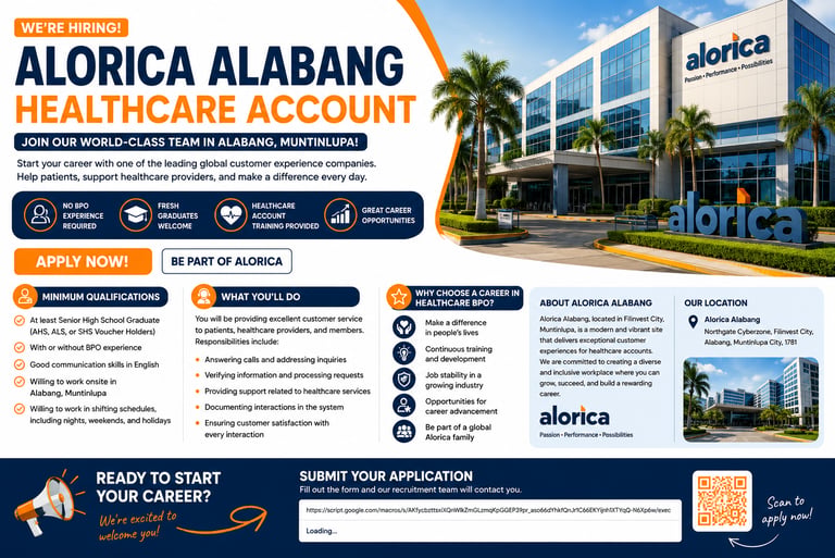 Alorica Alabang hiring job hiring in alabang concentrix alabang ibex alabang non voice work from hom