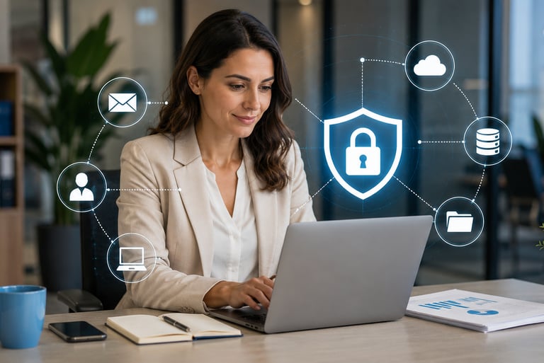 oficina con ciberseguridad en tu negocio
