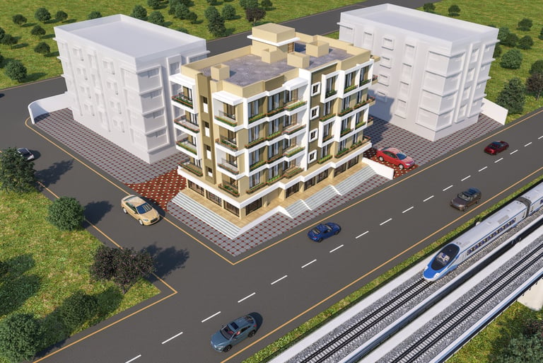 Shreeji Square Elivation top view.