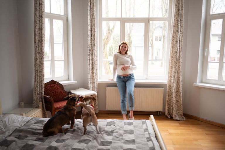 Nėščiosios fotosesija namuose