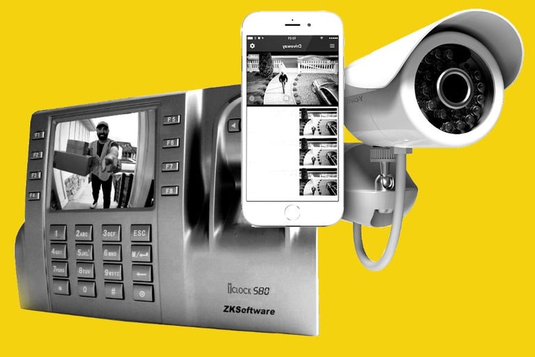 Camera de segurança, video-porteiro, acesso remoto
