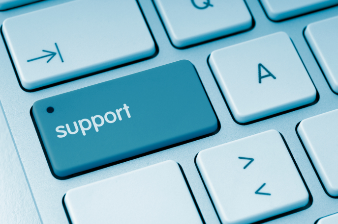 support-button-auf-einer-tastatur