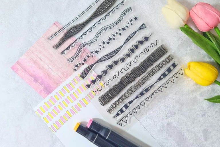 how to use clear stamp to make patterned background