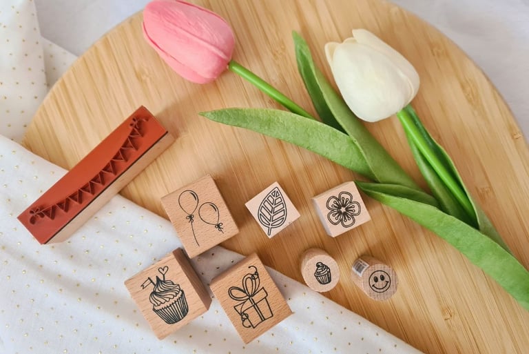 Beginner's guide for stamping - Different types of craft stamps: Rubber stamps vs. Clear stamps