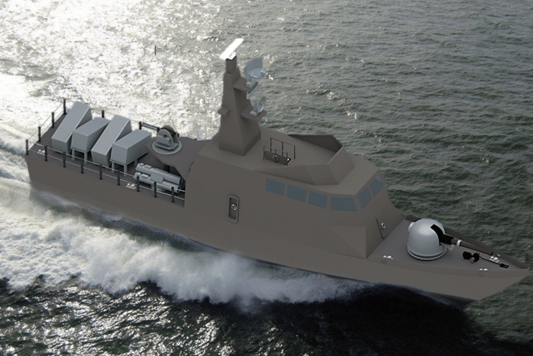 a large boat with a large body of water