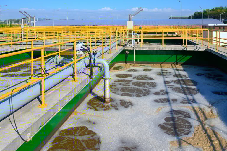 Wastewater treatment facility with smart sensor integration and automated incident detection system