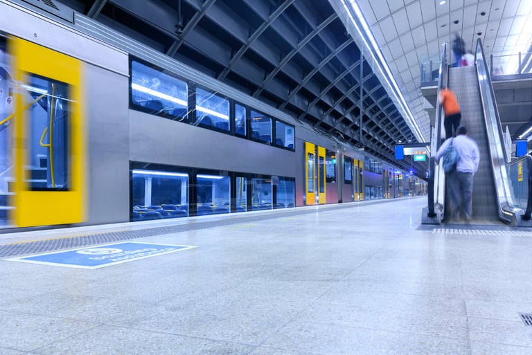 Metro station with AI-based incident detection, CCTV, and smart alarm integration for safety
