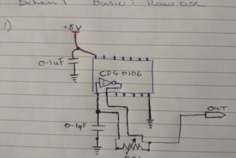 CD40106 Rough Oscillator Schematic