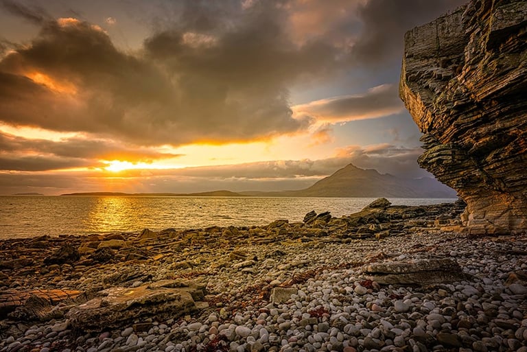 Elgol beach sunset Skye on photography workshop