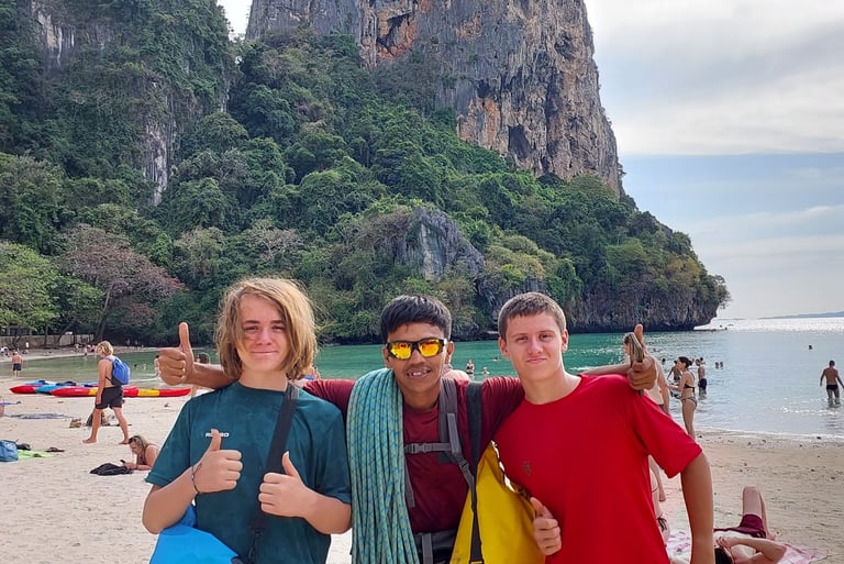 thailand krabi railay rock climbing lesson