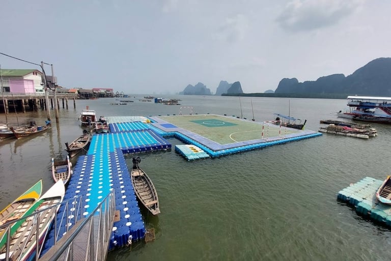 thailand phang nga panyee floating village football pitch