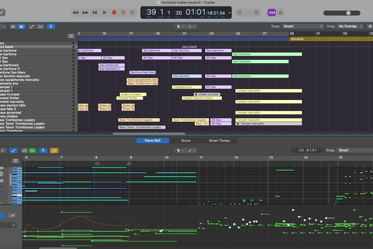 Orchestral and Jazz Section composed by Alexander Androsov, for Portfolio Trailer.