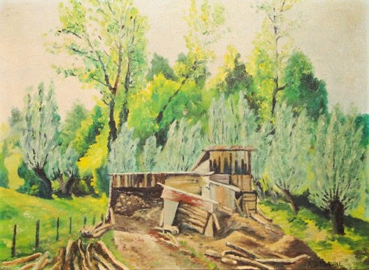 Reproduction d'une peinture d'Arsène Degrune "Haillon"