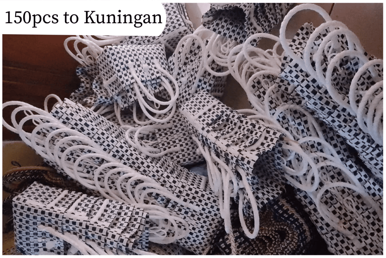 Pengiriman grosir 150 pcs tas anyaman jali jali Craftvitas Indonesia ke Kuningan