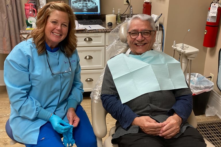 A patient receiving dental care at the center for hope and healing
