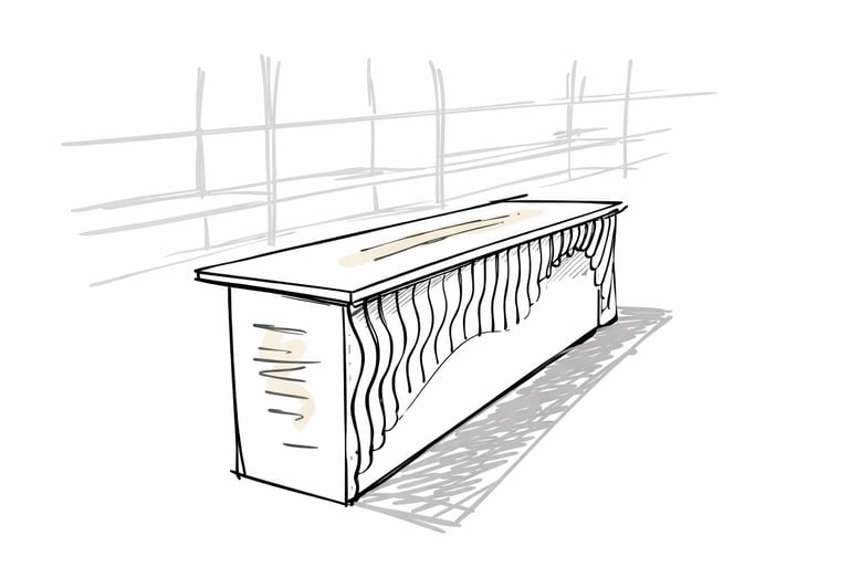 Comptoir de boutique sur mesure fabriqué à Évian en Haute-Savoie par Stellar Innov