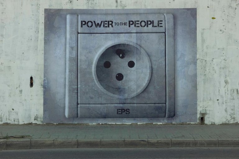 electric plug power to the peopel sreet art EpS Beirut