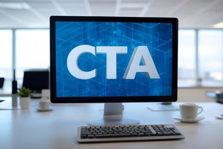 Computer with a Screen Saying CTA, bad Call to actions to use