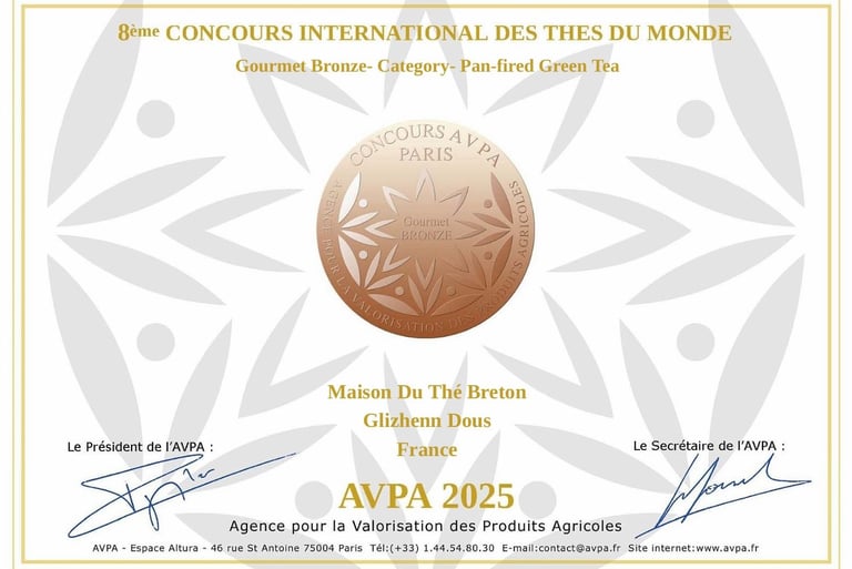 medaille bronze concours international thé 