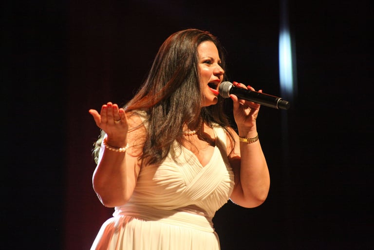 Tatyana Trifonova on the stage of "The Christmas Concert" in Rabat, Morocco 12.2022