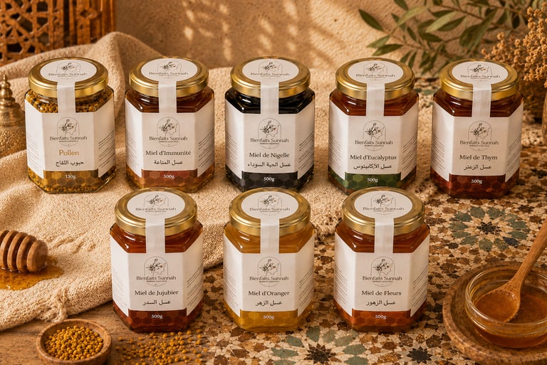Miels de la tradition prophétique, jujubier, nigelle et thym