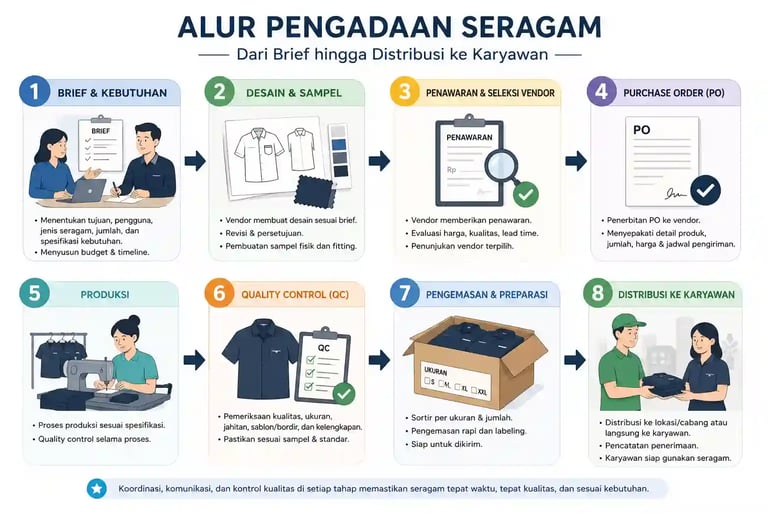 alur pengadaan seragam karyawan