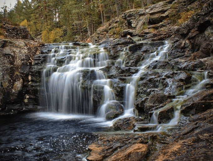 a waterfall with multiple cascades-@methal28 instagram-