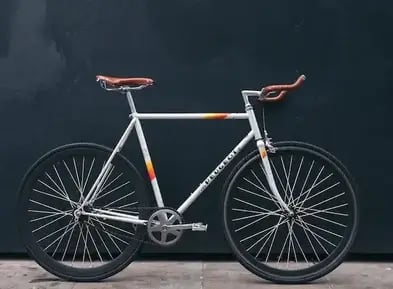 white bike with black background