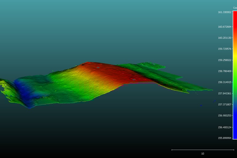 Žvyro krūvos tūrio skaičiavimas dronu