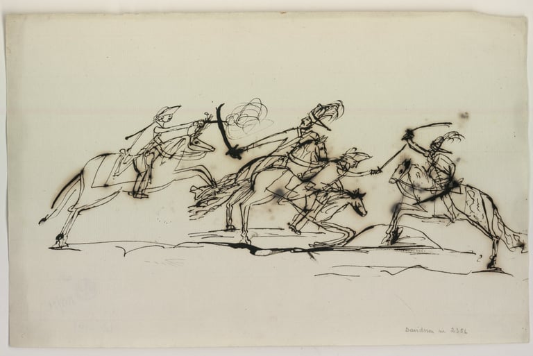 Horseback fighting 