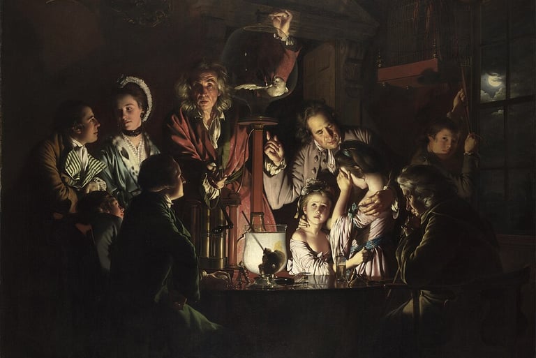 Joseph Wright, An Experiment on a Bird in the Air Pump (1768)