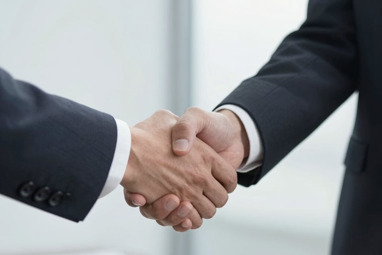 Business hands shaking hands with a partner