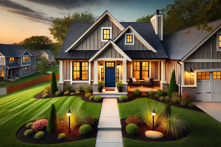 Freshly remodeled suburban home by Aztec Construction Services in Kansas City, showcasing enhanced c