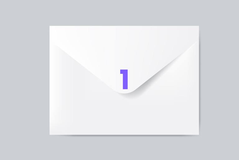 Envelope with number 1 on it. Adapated from rawpixel.com / Freepik