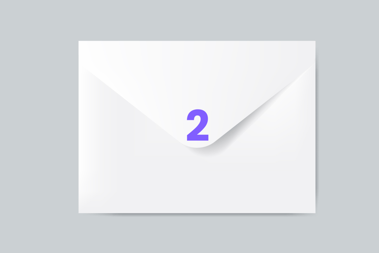 Envelope with number 2 on it. Adapated from rawpixel.com / Freepik