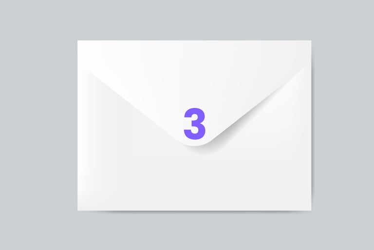 Envelope with number 3 on it. Adapted from rawpixel.com / Freepik