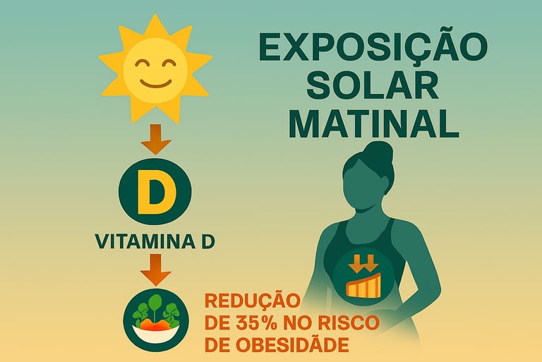 _Infográfico ilustrativo sobre os benefícios da exposição solar matinal, destacando a produção