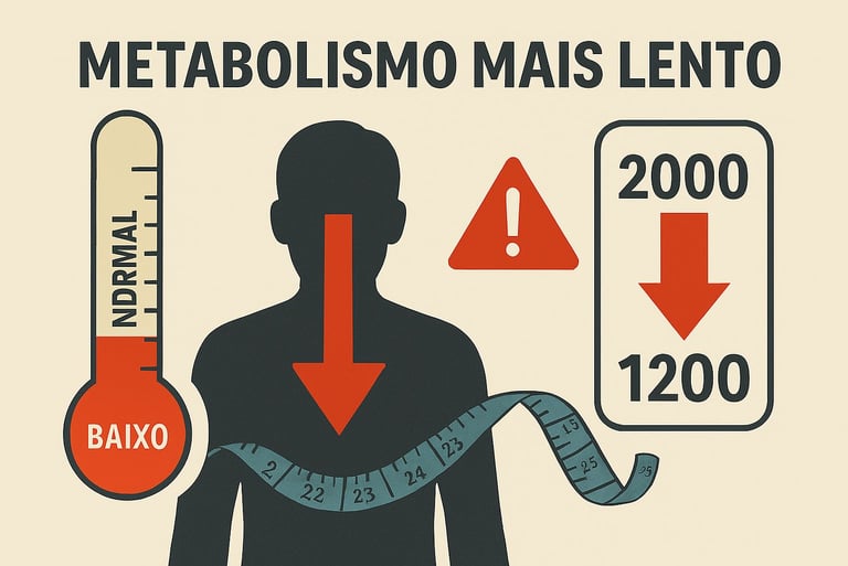 `Metabolismo lento por déficit calórico extremo - Gráfico científico`