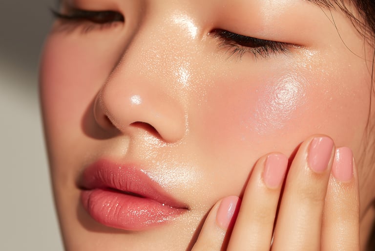 Close up of a woman's face after a  skincare facial, available at Fort Collins Edge Optics