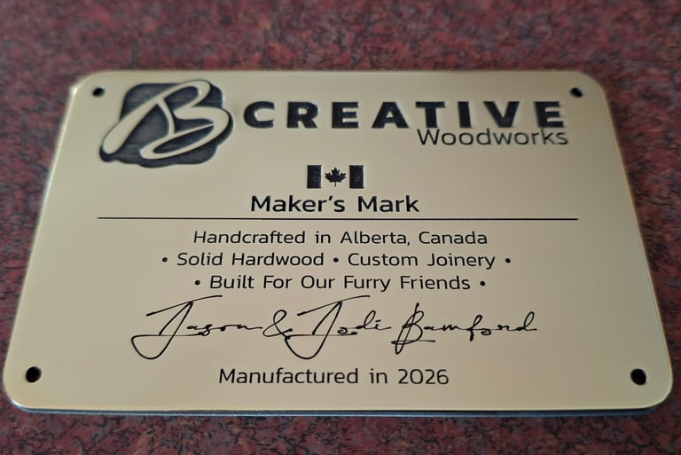 Brass plaque cut out of stock from 1.25mm brass plate, deep engraved and filled with oxide